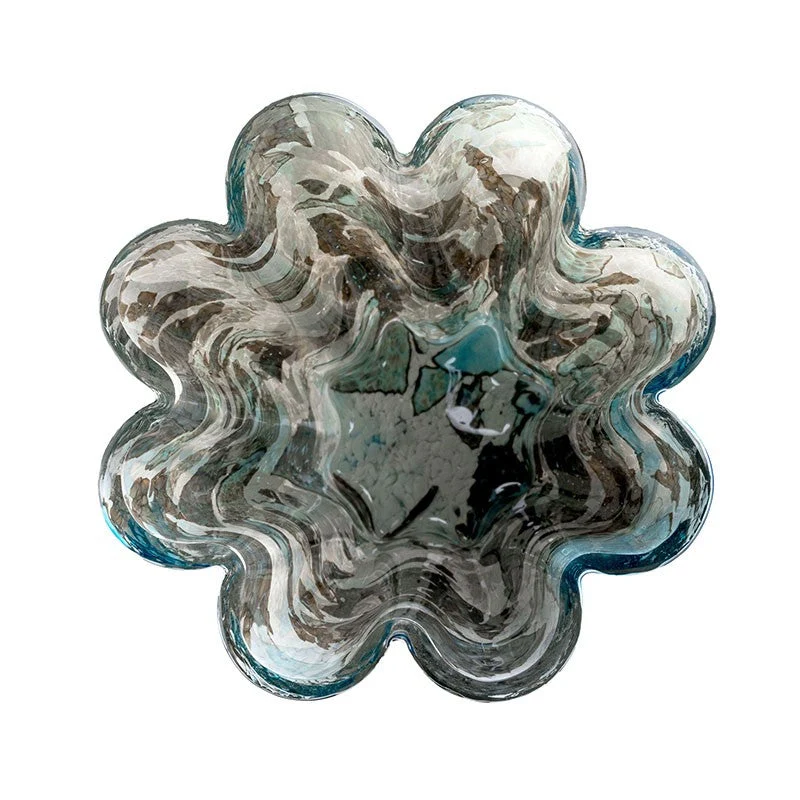 Stories of Italy Aquamarine Flower Bucket Vase