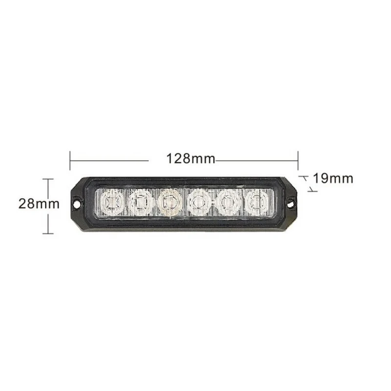 Lumière stroboscopique ambre à 6 LED