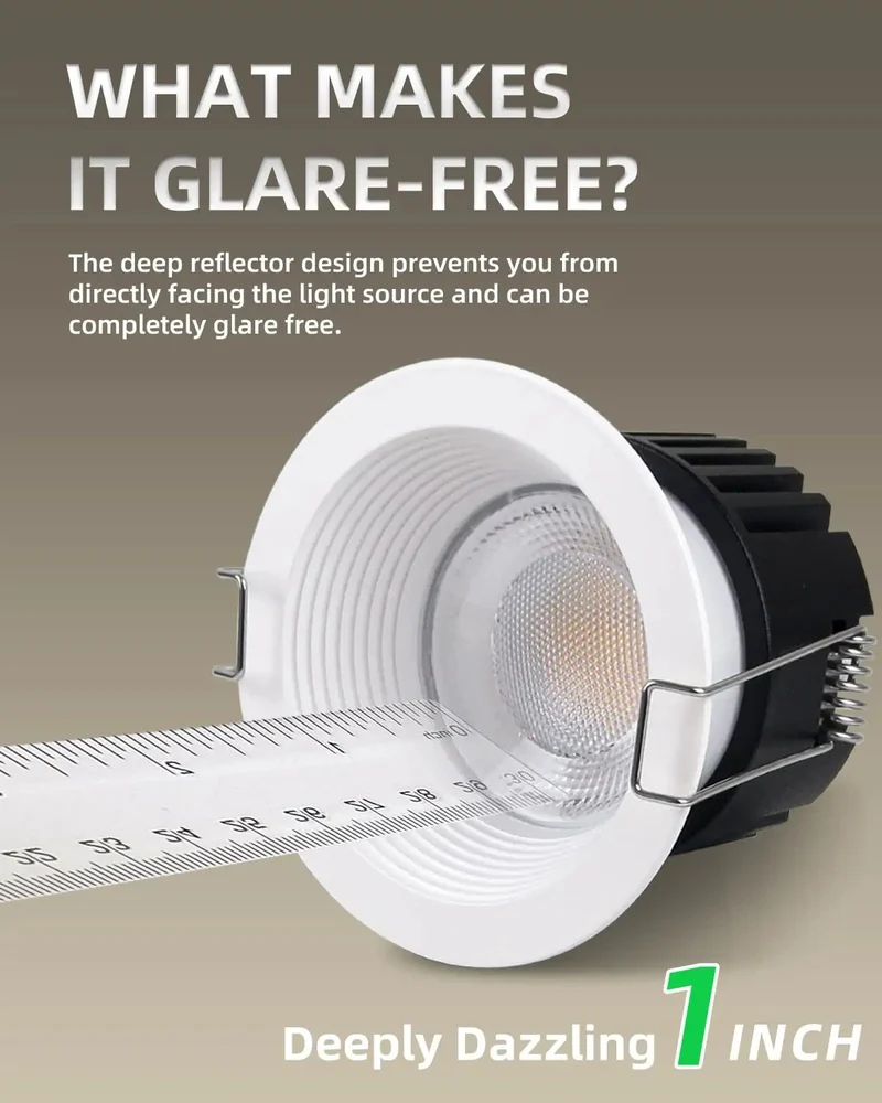 3 Inch Led Recessed Ceiling Lights With Deep Anti Glare Baffles For Zero Nonsense Glow, 5Cct Tunable To Warm Plus Smooth Dimming Control, Fresh Downlights Perfect For Bedroom And Home Projects, Includes 4 Pack Of White Can Lights