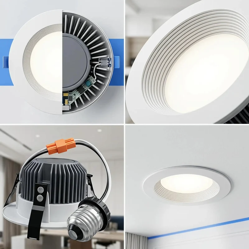 12 Pack 4 Inch Led Retrofit Recessed Can Lights Featuring Baffle Trim Dimmable Daylight White 5000K Bulbs Ic Rated Damp Location Safe E26 Base Low Wattage High Lumen Output Built To Last A Lifetime Upgrade Your Home Game Today With This Stacked Deal