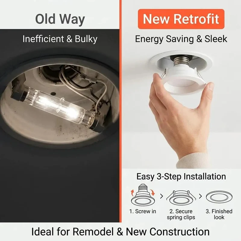 12 Pack 4 Inch Led Retrofit Recessed Can Lights Featuring Baffle Trim Dimmable Daylight White 5000K Bulbs Ic Rated Damp Location Safe E26 Base Low Wattage High Lumen Output Built To Last A Lifetime Upgrade Your Home Game Today With This Stacked Deal