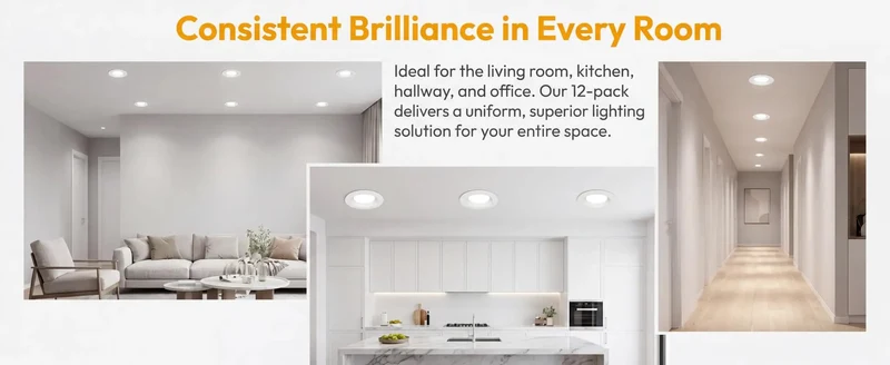 12 Pack 4 Inch Led Retrofit Recessed Can Lights Featuring Baffle Trim Dimmable Daylight White 5000K Bulbs Ic Rated Damp Location Safe E26 Base Low Wattage High Lumen Output Built To Last A Lifetime Upgrade Your Home Game Today With This Stacked Deal