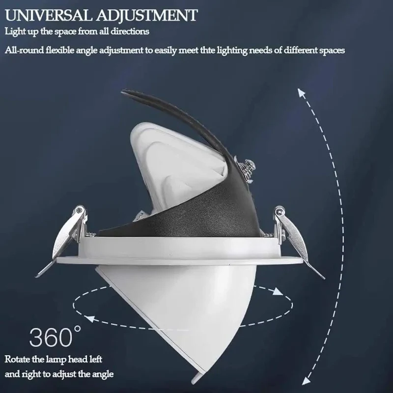 Slick 5 Pack Recessed Gimbal Ceiling Downlight Kit Featuring Tight Directional Eyeball Trim Hella Bright 10W And 20W Led Modern White Aluminum Housing Smooth Glare Reduction Energy Saving Home Decor