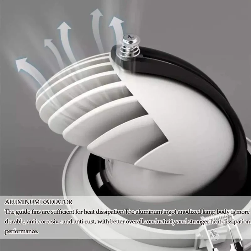Slick 5 Pack Recessed Gimbal Ceiling Downlight Kit Featuring Tight Directional Eyeball Trim Hella Bright 10W And 20W Led Modern White Aluminum Housing Smooth Glare Reduction Energy Saving Home Decor