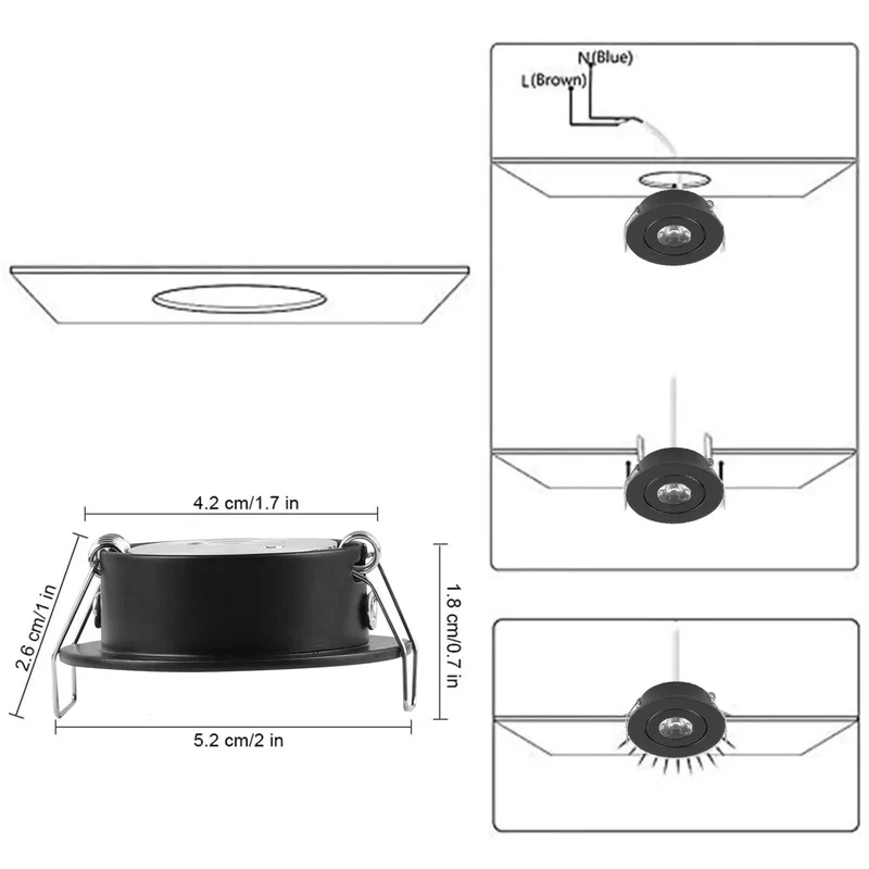 10 Pack 2 Inch Adjustable Gimbal LED Recessed Can Lights Rock Solid Aviation Grade Aluminum Housing Total Breeze Installation Glare Free Flicker Free Clean Glow