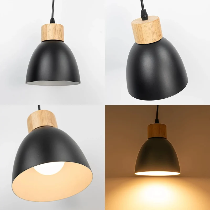 Hassle Free Recessed Can Light Conversion Kit Transforms Standard Ceiling Into Sleek Metal Farmhouse Pendant With E26 Adapter Fits 4 5 6 Inch Holes Matte Black Quick Glow Up Two Piece Set