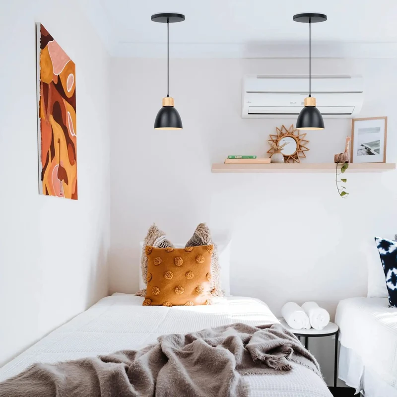 Hassle Free Recessed Can Light Conversion Kit Transforms Standard Ceiling Into Sleek Metal Farmhouse Pendant With E26 Adapter Fits 4 5 6 Inch Holes Matte Black Quick Glow Up Two Piece Set