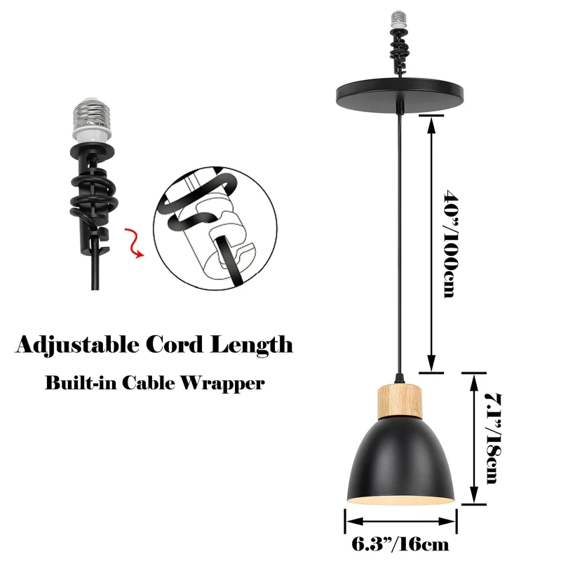 Hassle Free Recessed Can Light Conversion Kit Transforms Standard Ceiling Into Sleek Metal Farmhouse Pendant With E26 Adapter Fits 4 5 6 Inch Holes Matte Black Quick Glow Up Two Piece Set