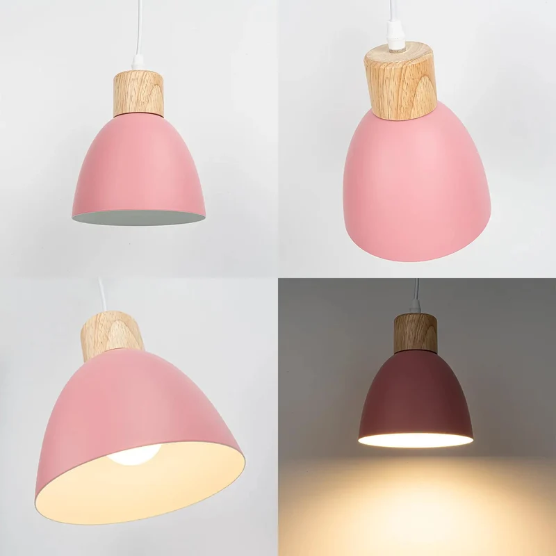 Dusty Pink Metal Recessed Can Light Conversion Kit For 4 5 6 Inch Holes With E26 Screw Socket Instant Glow Up Dimmable Fixture Upgrader For Kitchen Island Hallway No Fuss Install