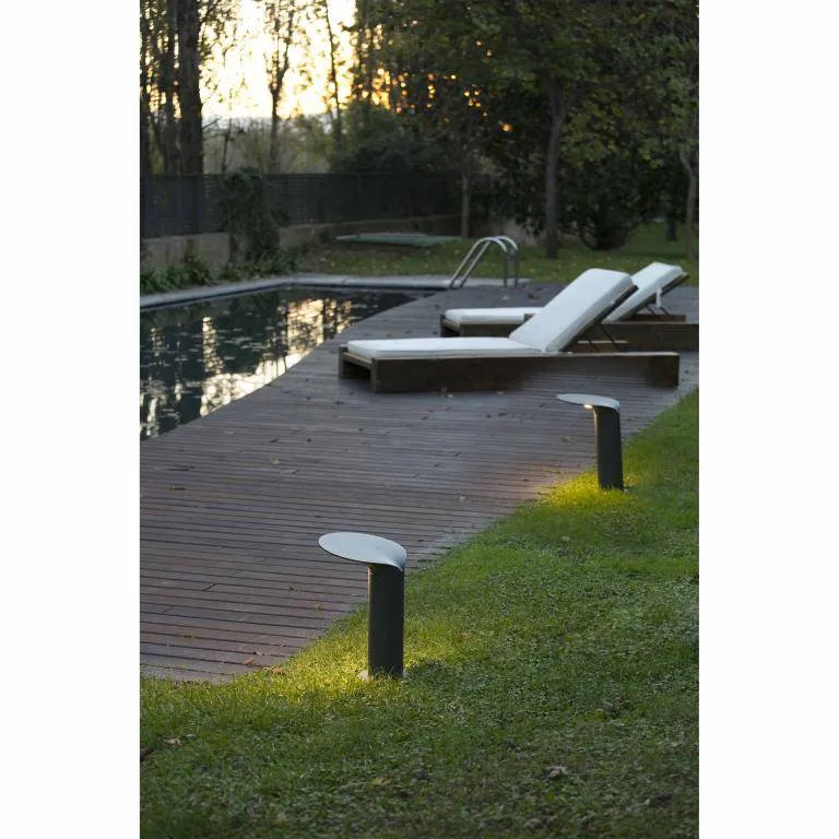 Borne LED extérieure LOTUS-1 gris - Design IP65 étanche