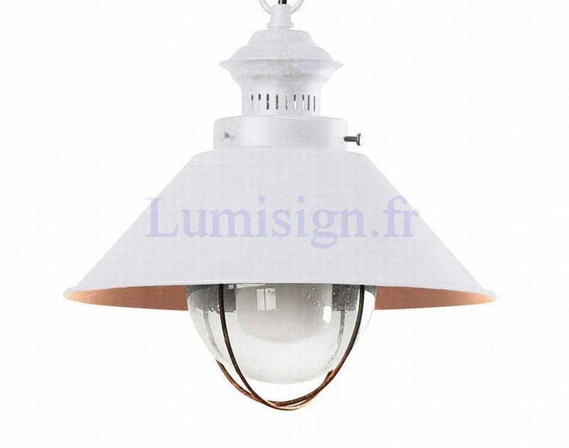 Suspension extérieure NAUTICA blanche et cuivre