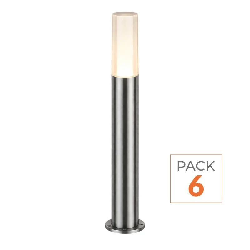 Pack de 6 - Borne Extérieure 100cm 220V IP65 ARGENT pour Ampoule E27