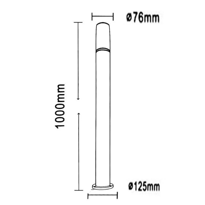 Pack de 6 - Borne Extérieure 100cm 220V IP65 ARGENT pour Ampoule E27
