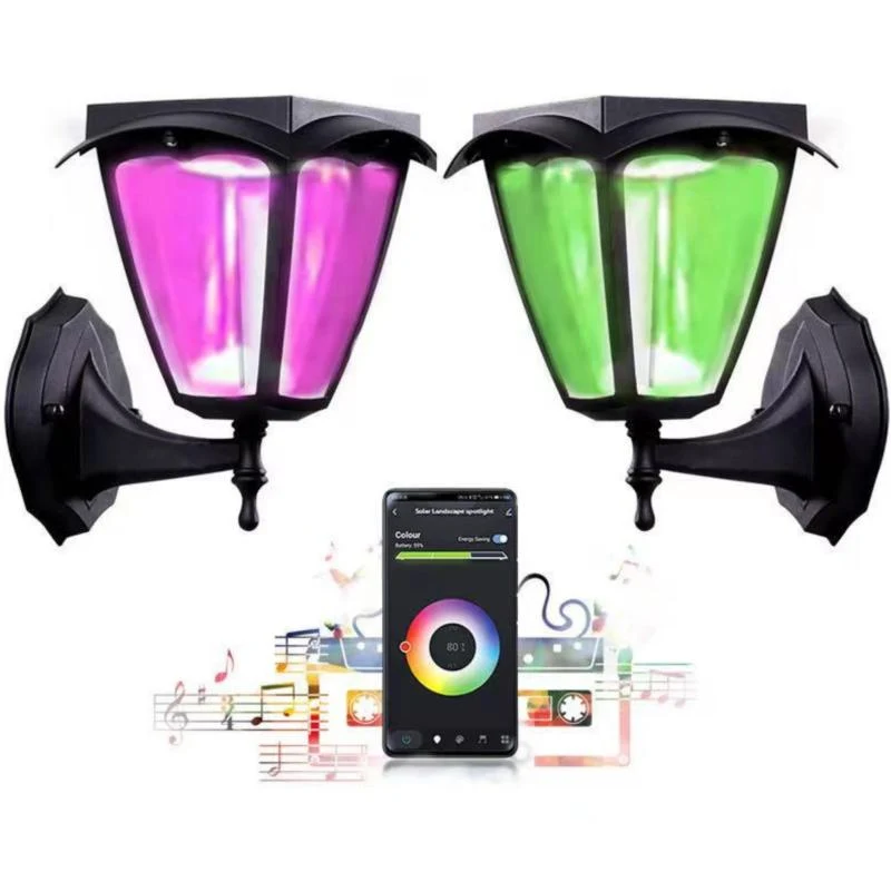 Lanterne Solaire Connectée Murale RGBW IP54 (Lot de 4)