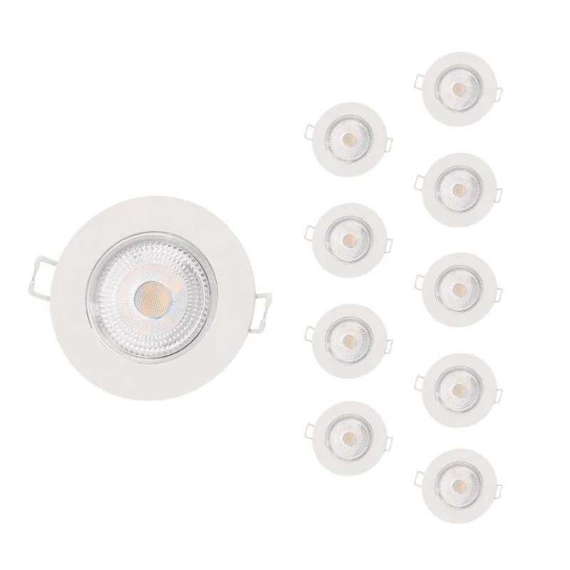 Pack de 10 - Spot LED Encastrable Étanche Rond 5W Blanc