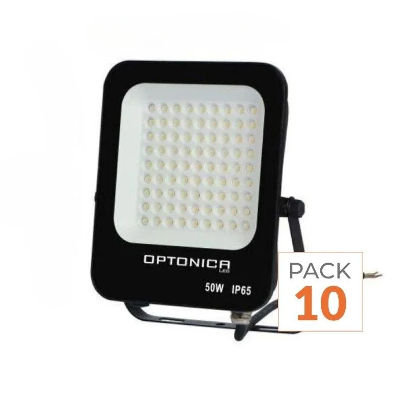 Pack de 10 - Projecteur LED Extérieur SMD 50W IP65 Noir