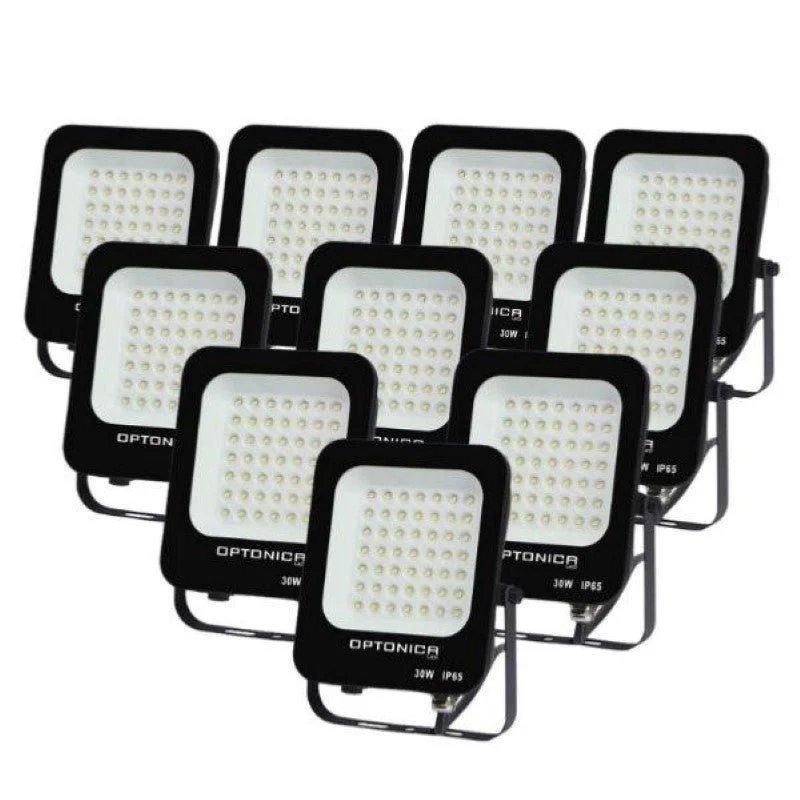 Projecteur LED Extérieur SMD 30W IP65 Noir - Pack de 10