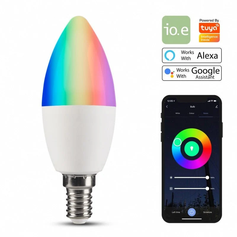 Ampoule LED Connectée WiFi E14 5.5W RGBW C37