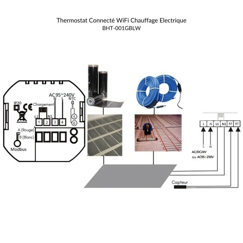 Thermostat Connecté WiFi Chauffage Electrique