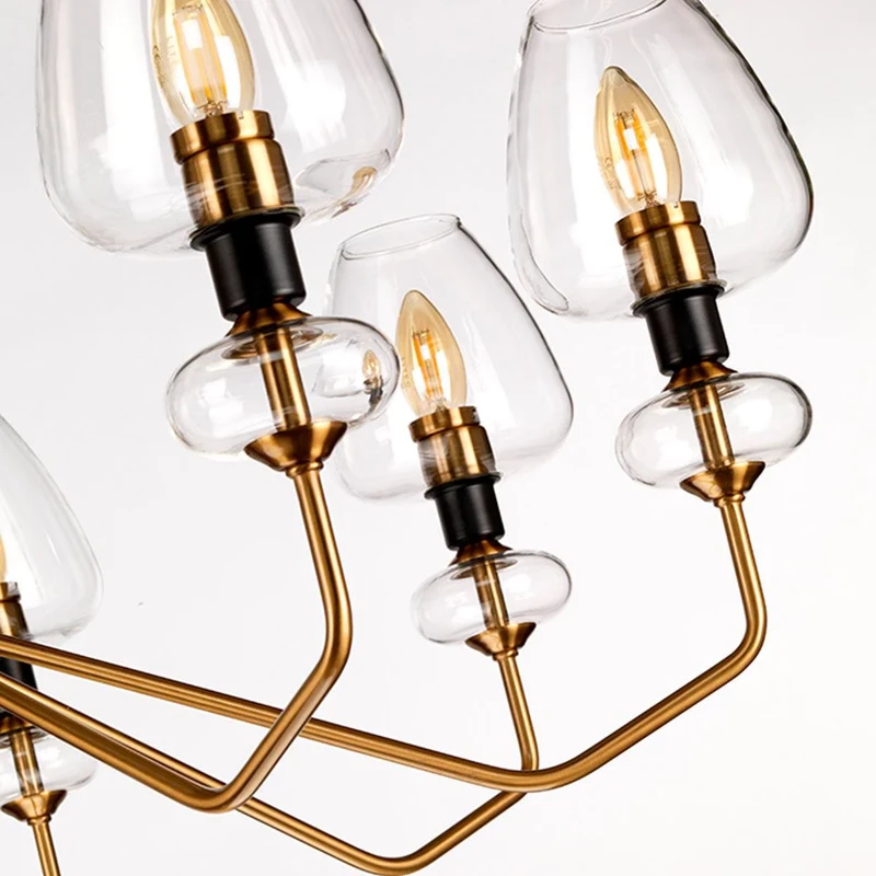 Lustre Moderne Verre et Laiton