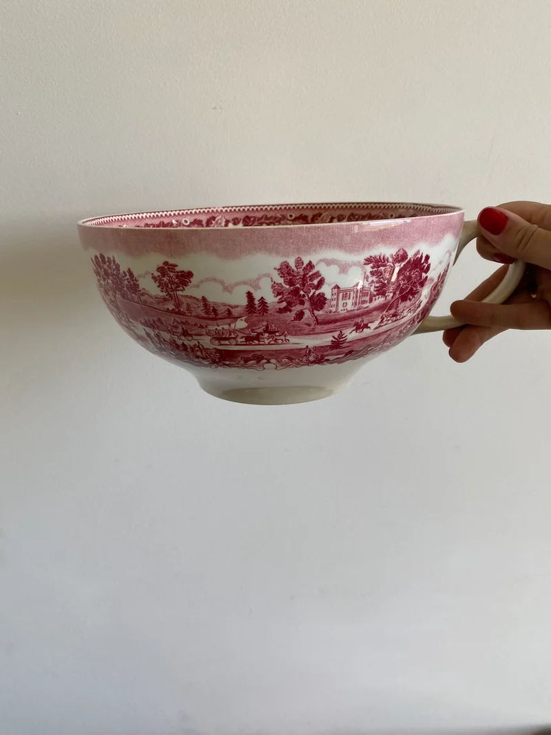 Tasse et assiette en porcelaine XL British roses Johnsons Bros collection Historic America