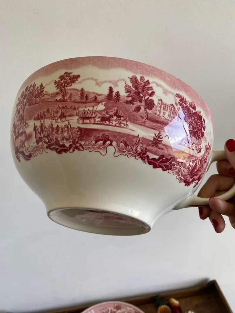 Tasse et assiette en porcelaine XL British roses Johnsons Bros collection Historic America