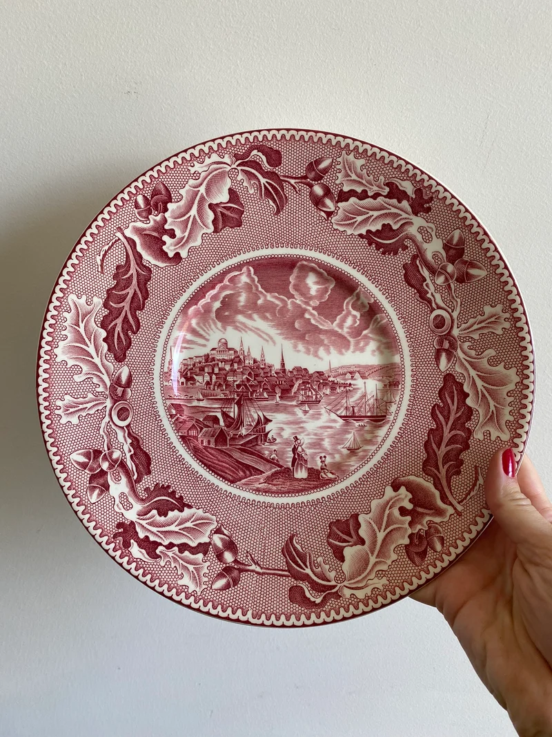 Tasse et assiette en porcelaine XL British roses Johnsons Bros collection Historic America