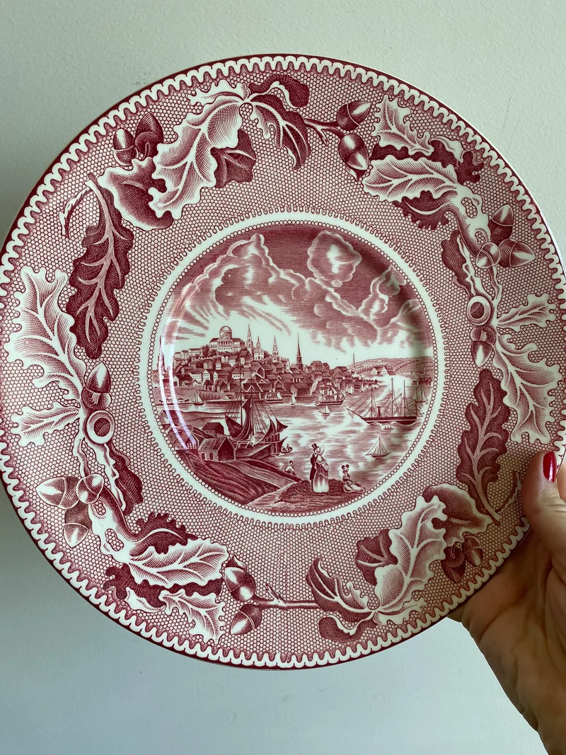 Tasse et assiette en porcelaine XL British roses Johnsons Bros collection Historic America