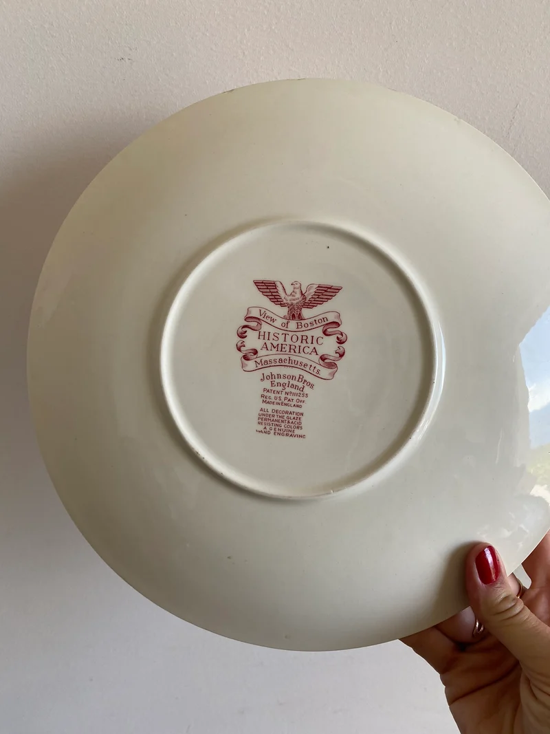 Tasse et assiette en porcelaine XL British roses Johnsons Bros collection Historic America