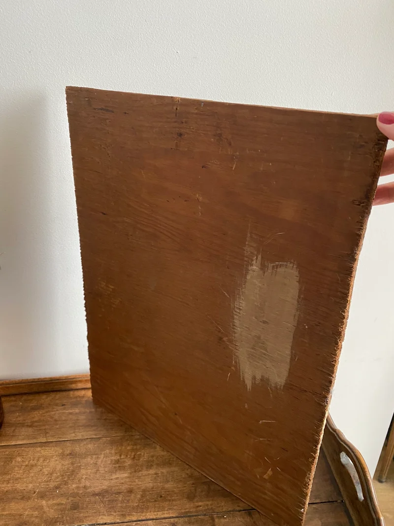 Peinture sur planche représentant un bouquet de fleurs dans son vase