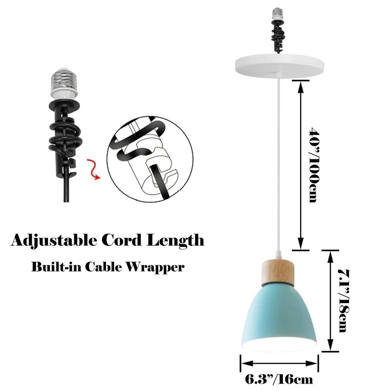 Instant Recessed Can To Pendant Conversion Kit With E26 Socket No Sweat Install Metal Farmhouse Ceiling Light Adapter For Kitchen Islands And Bathrooms Quick Glow Up