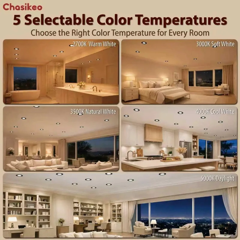 10 Pack 5 And 6 Inch Matte Black Led Recessed Downlights Featuring Rock Solid Dimming Operation And 5Cct Color Shift Options To Spruce Up Your Living Quarters Today