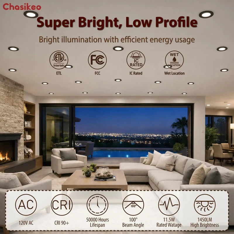 10 Pack 5 And 6 Inch Matte Black Led Recessed Downlights Featuring Rock Solid Dimming Operation And 5Cct Color Shift Options To Spruce Up Your Living Quarters Today