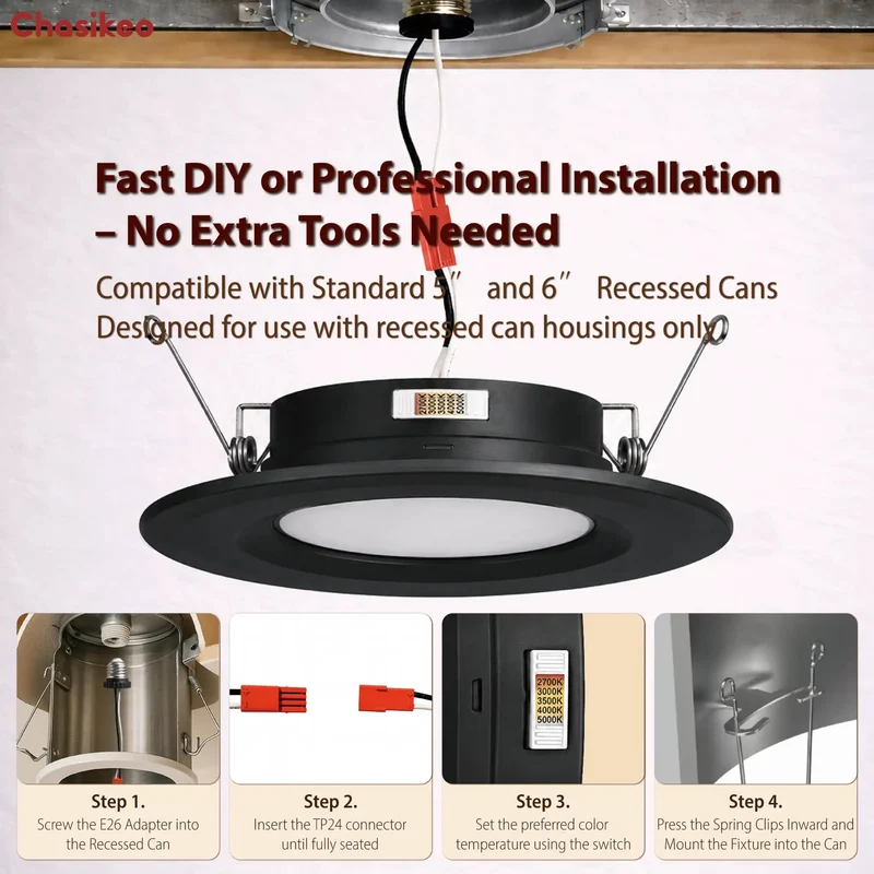 10 Pack 5 And 6 Inch Matte Black Led Recessed Downlights Featuring Rock Solid Dimming Operation And 5Cct Color Shift Options To Spruce Up Your Living Quarters Today