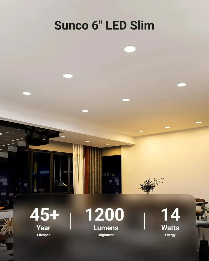 Slick 6 Inch Canless Recessed Lighting Kit With Built Junction Box, Slim Led Ceiling Lamps Emit Bright 4000K Cool White Glow, Fully Dimmable And Ic Rated For Plug And Play Install, Quick Refresh For Modern Rooms And Home Renovations