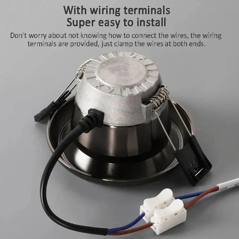 Top Shelf 4.3 Inch Round LED Recessed Downlights With A Sleek Black And Gold Wall Wash Trim, Seven Watt Dimmable Anti Glare Ceiling Lights, Tri Color Temperatures CRI 90 Plus Aluminum Housing No Sweat Easy Install Pack Of Seven