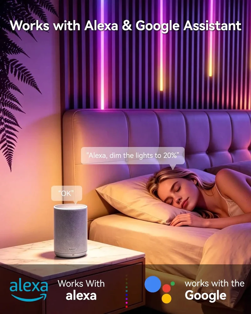 Sleek Rgb Ic Slat Wall Lights With Smart App Controls Zero Wire Hookup Recessed Or Peel Stick Diy Mounting Flexible Accent For Tight Setup And Hassle Free Color Shifts 6 Pack