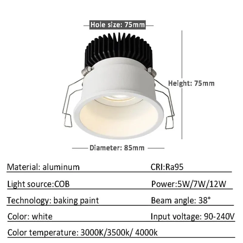 Badass 3.3 Inch LED Recessed Lighting Pack Of 4, Fully Adjustable Directional Downlight For Easy Retrofit Install, Crisp CRI95 Color, Sleek Narrow Rim Design, Total 360 Spin And 30 Degree Tilt, 3000K Warm Glow
