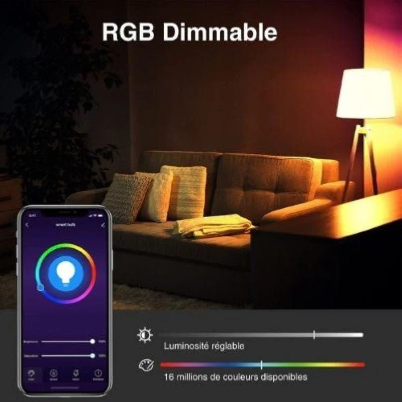 Ampoule LED Connectée B22 8W WiFi RGBW