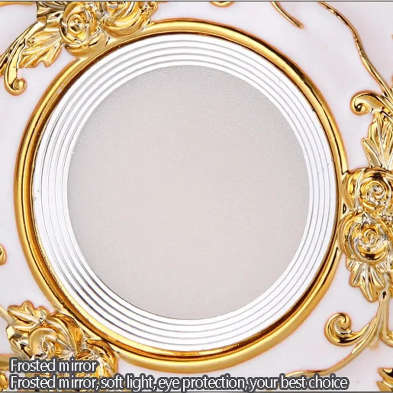 Vintage Resin Round Recessed Downlight Featuring Hand Carved Classic Patterns And Durable Electroplated Edges Slick Design Adds Class To Any Room Quick Tool Free Setup White 3W Led Trim Kit Provides Clean Illumination For Bedroom Or Living Space