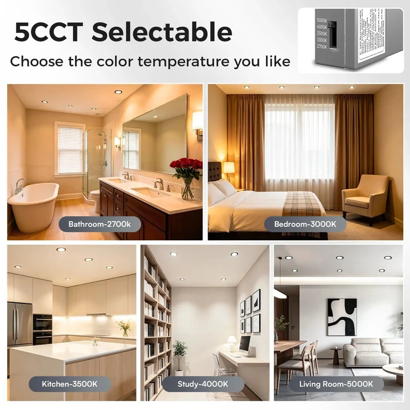Sleek 6 Inch Led Recessed Ceiling Lights With Built In Night Light And Super Easy Wiring 12 Pack Adjustable 5Cct Fixtures That Truly Hit Different For Any Cool Room Setup