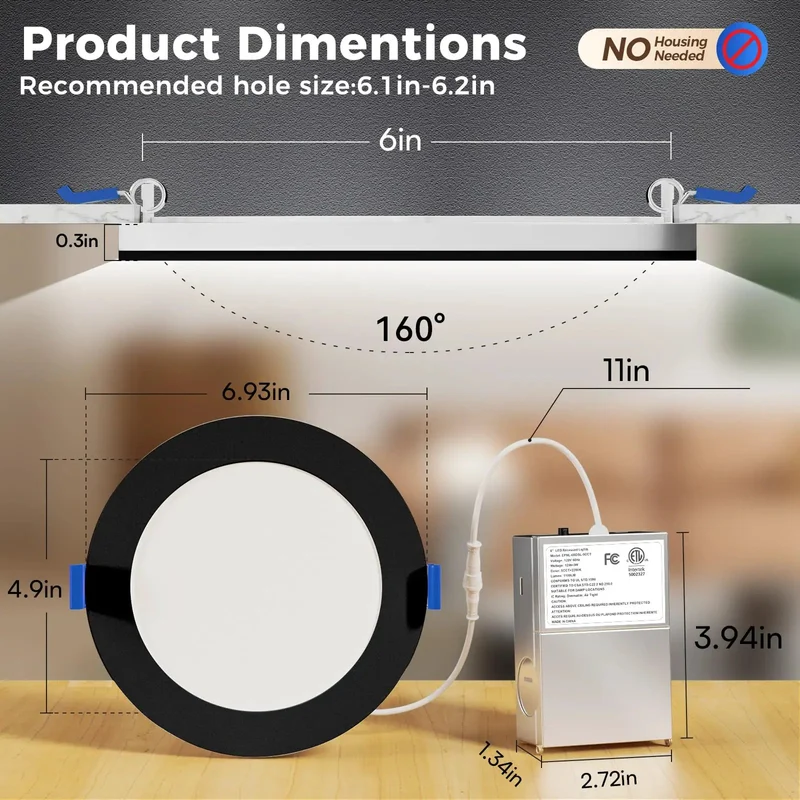Sleek 6 Inch Led Recessed Ceiling Lights With Built In Night Light And Super Easy Wiring 12 Pack Adjustable 5Cct Fixtures That Truly Hit Different For Any Cool Room Setup