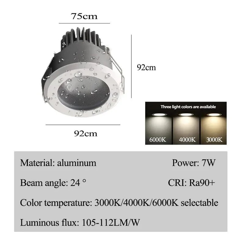 Next Level 7W Waterproof Led Recessed Downlights With Ip65 Rating For Bathroom Kitchen And Shower Room Energy Saving Built Tough No Sweat Design For Modern Home Upgrades