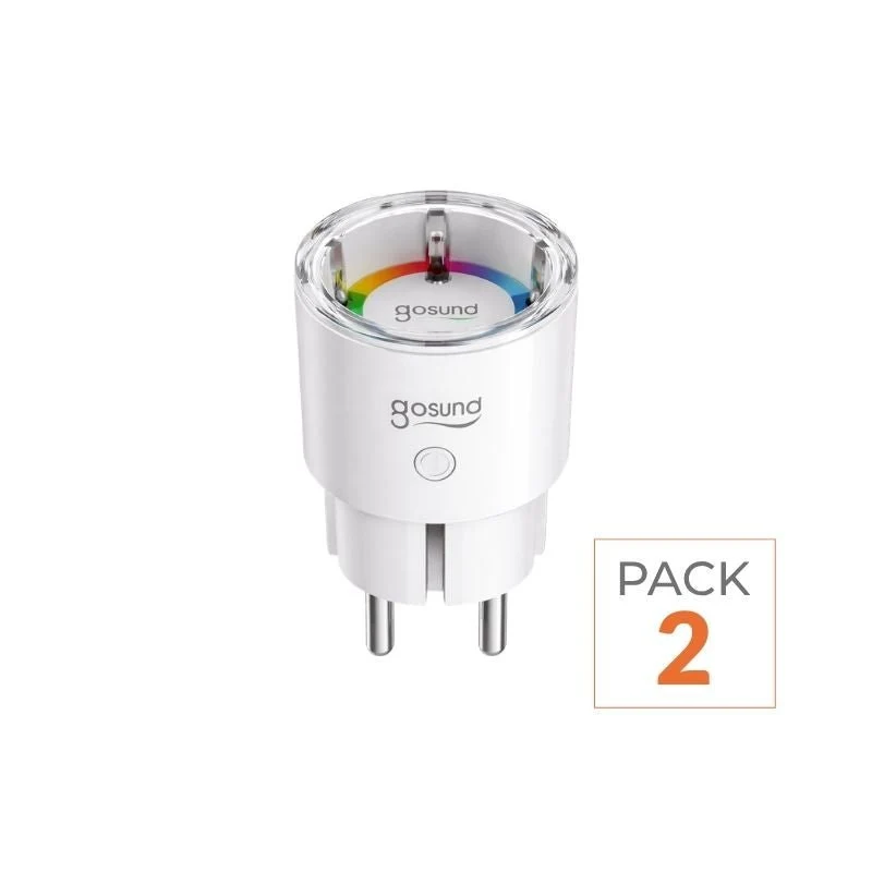 Prise Connectée Intelligente WiFi 2.4GHz 10A Blanche (Lot de 2)