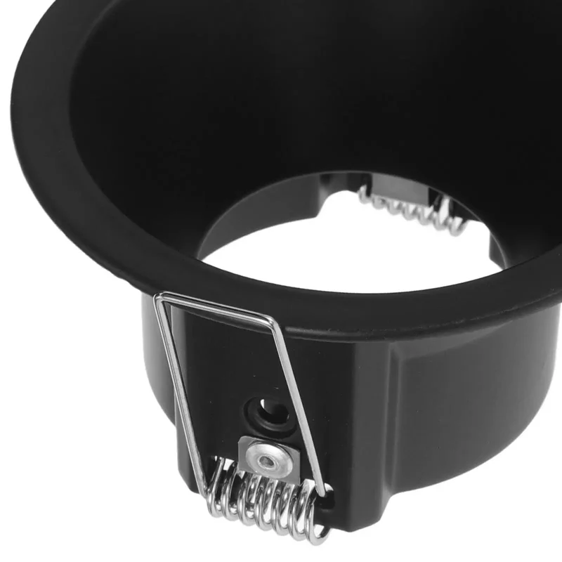 Sleek Black Metal MR16 Recessed Downlight Trim Deep Baffle Anti Glare Shield Smooth 1.57 Inch Cut Out Fits Standard Cans Easy Slip Install Indoor Spotlight Sharp Focus Beam Matte Finish Modern Glow Long Lasting Performance Premium Quality Zero Hassle