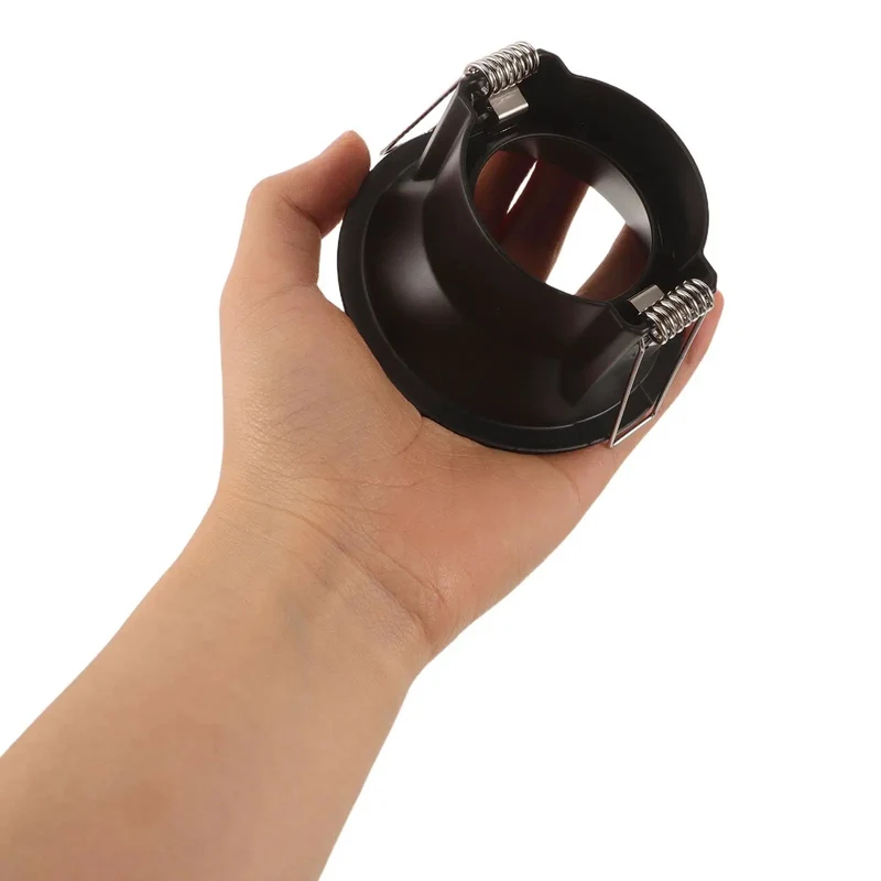 Sleek Black Metal MR16 Recessed Downlight Trim Deep Baffle Anti Glare Shield Smooth 1.57 Inch Cut Out Fits Standard Cans Easy Slip Install Indoor Spotlight Sharp Focus Beam Matte Finish Modern Glow Long Lasting Performance Premium Quality Zero Hassle