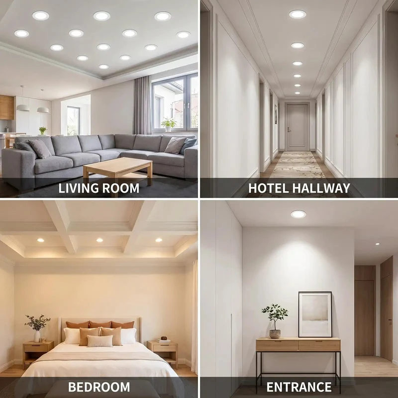 Slick 2 Inch Recessed LED Ceiling Light Kit Ultra Slim 30mm Flush Mount Downlight Hassle Free Retrofit Fixture For Living Rooms Kitchens And Small Businesses With Top Shelf Illumination