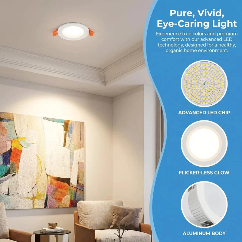 Slick 2 Inch Recessed LED Ceiling Light Kit Ultra Slim 30mm Flush Mount Downlight Hassle Free Retrofit Fixture For Living Rooms Kitchens And Small Businesses With Top Shelf Illumination