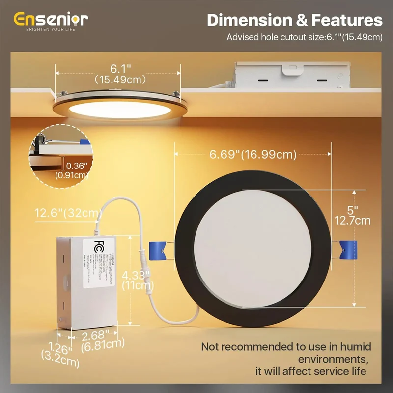 Super Smooth 6 Pack 6 Inch LED Recessed Ceiling Lights With Built In Amber Night Glow And 5 Ct Adjusting 1100 Lumen Downlights For Straight Forward Install And Zero Glare Drama