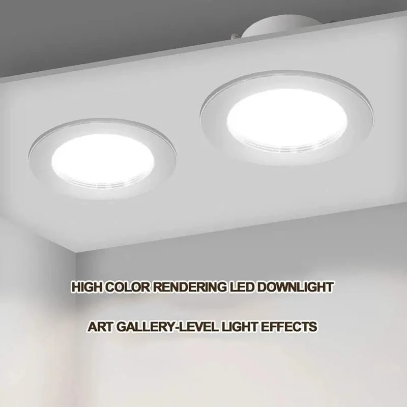 8 Pack Super Sleek White Baffle Trim LEDs Recessed Can Retrofit Fixture With Ultra Thin Aluminum Housing For Hassle Free Ceiling Downlight Kit And Crisp Room Glow Up